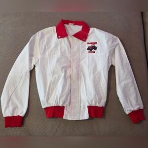 Vintage Aristo Jac Magnum Case II cotton nylon lightweight coat white red adult